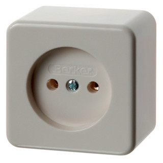 Hager berker WCD Zonder aardcontact 1-V, schroefklemmen, opbouwserie, wit