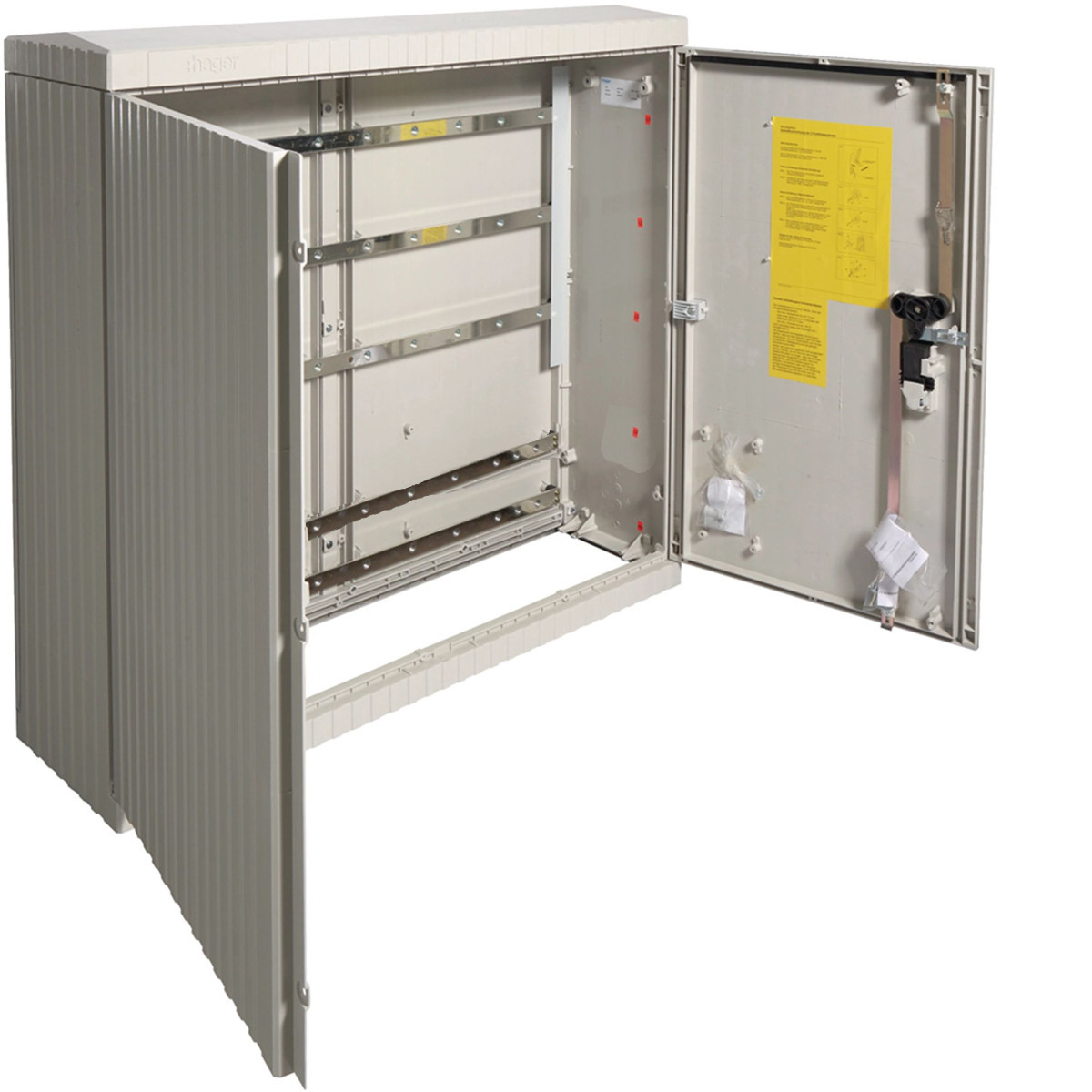 Hager Buitenopstellingskast Polyester Verdeelkast, grootte 2/1005 met railsysteem, 1005x1110x315mm