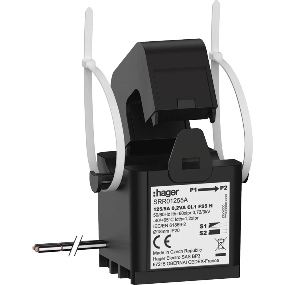 Hager Deelbare Stoomtransformator SC1 18 MM 125/5a 0,2 va klasse 1