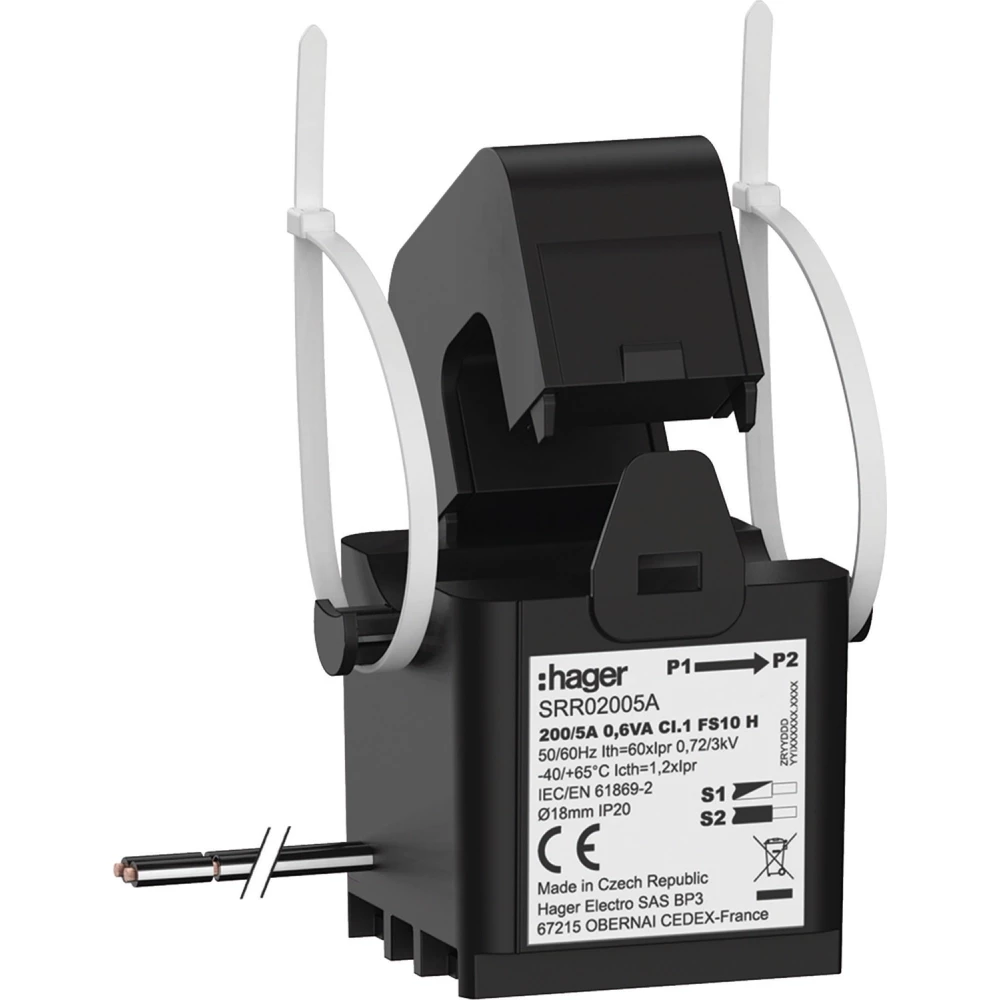 Hager Deelbare Trafo SC1 200/5a 0,6va KL.1