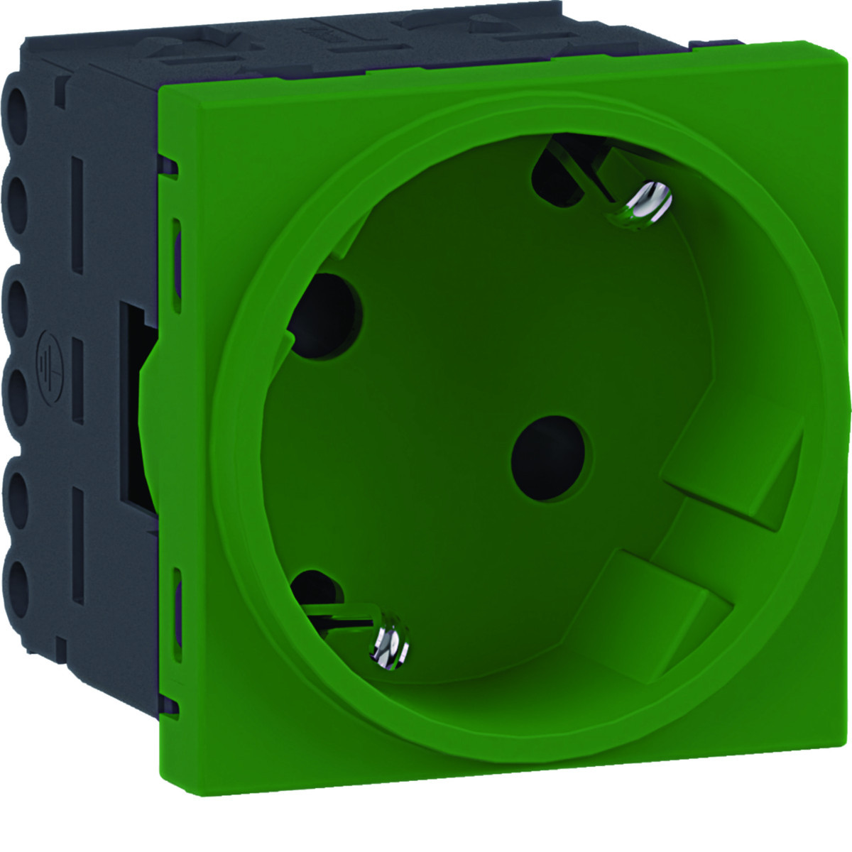 Hager Ecoline 45 Ecoline45 Contactdoos 1-voudig 45x45 33°, verkeersgroen