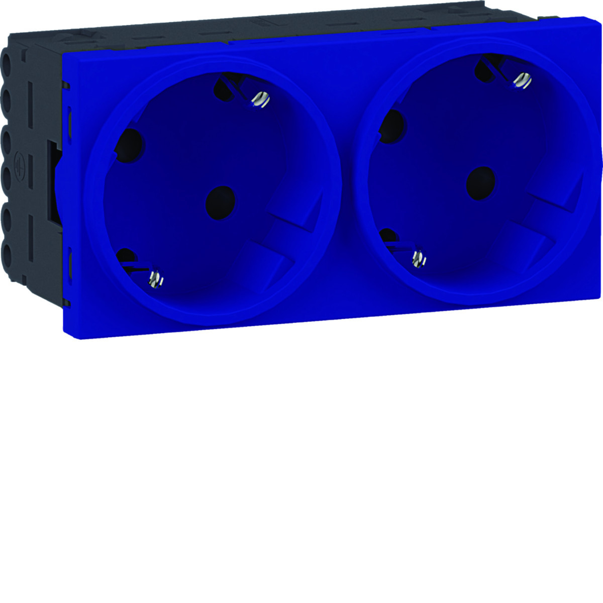 Hager Ecoline 45 Ecoline45 Contactdoos 2-voudig 45x45 33°, verkeersblauw