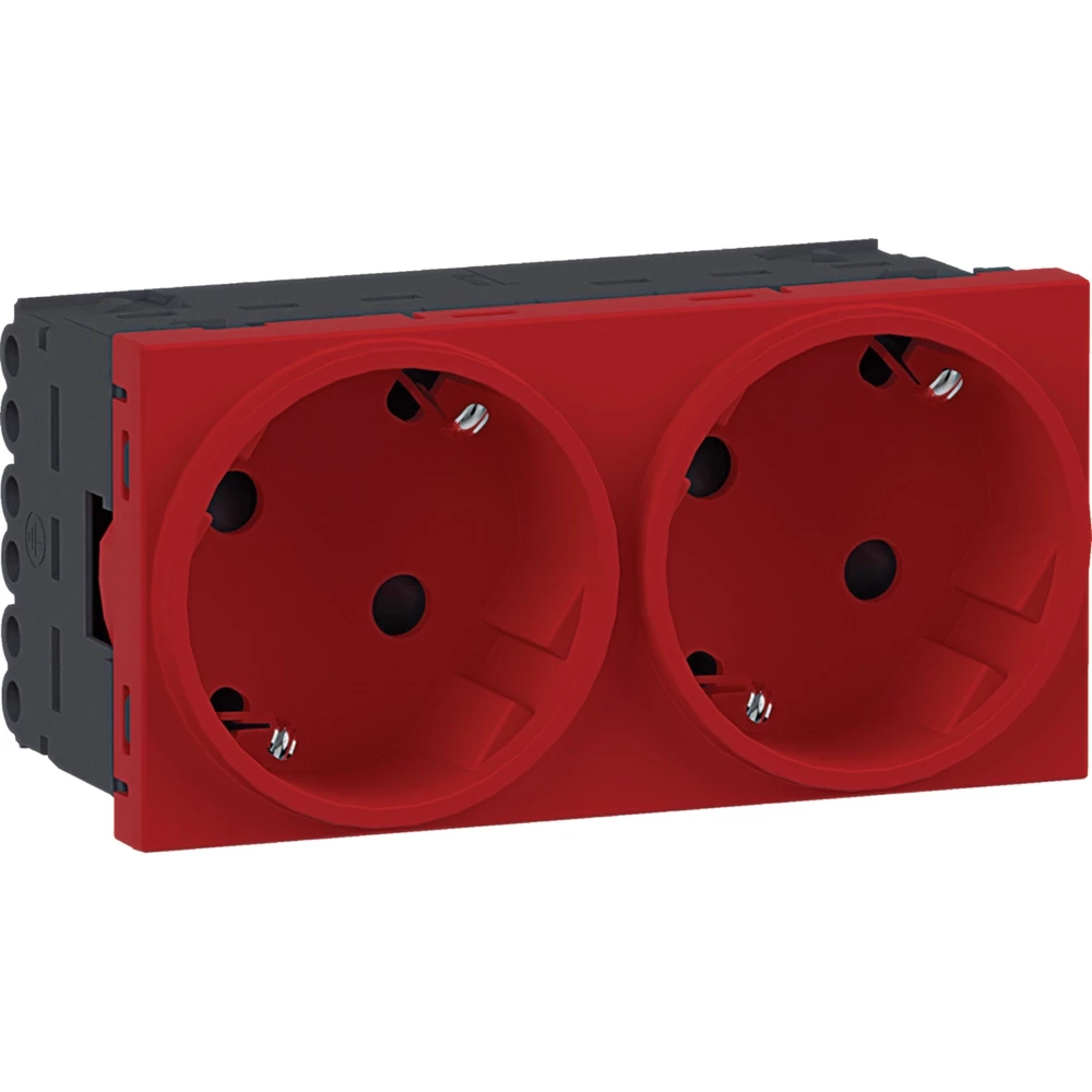 Hager Ecoline 45 Ecoline45 Contactdoos 2-voudig 45x45 33°, verkeersrood