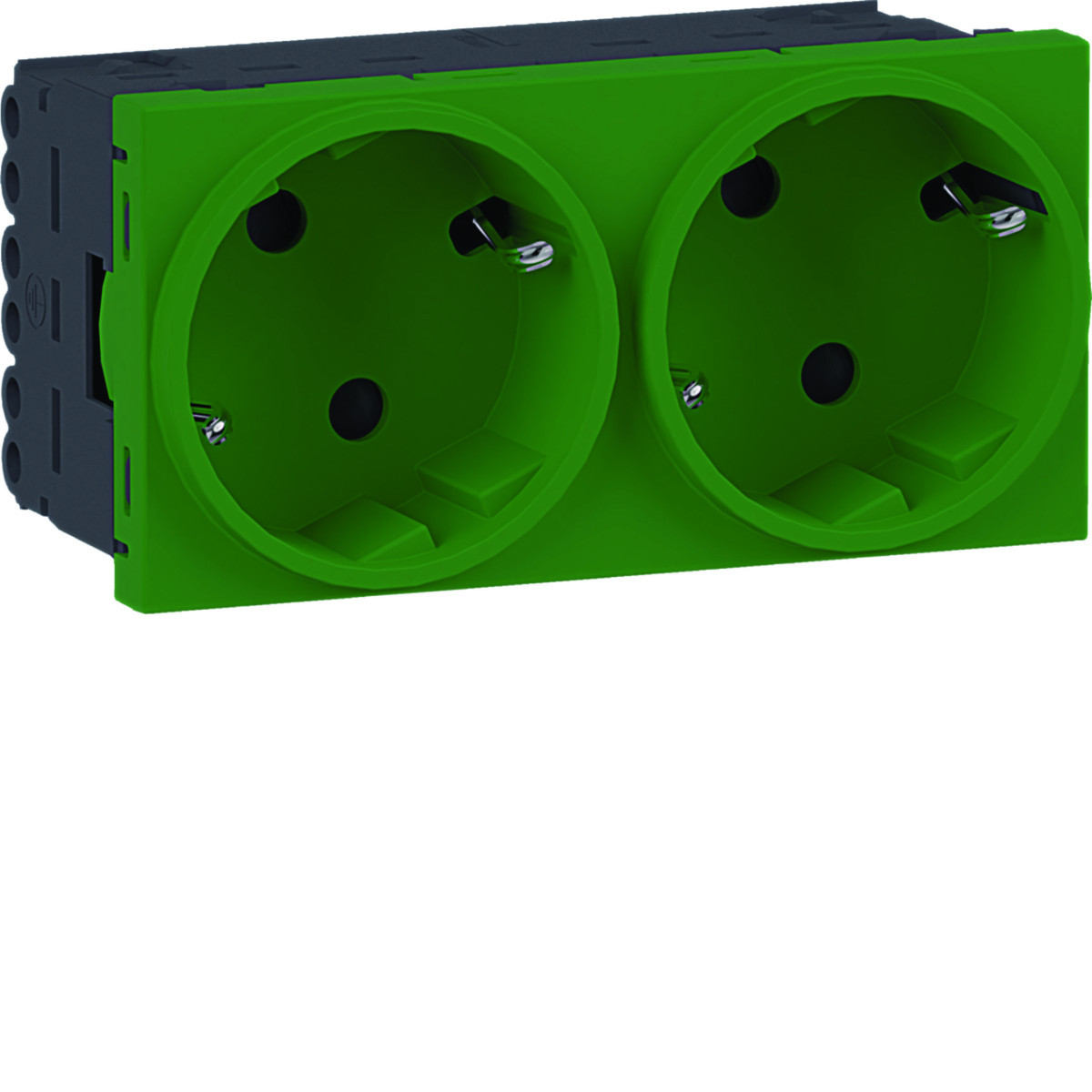 Hager Ecoline 45 Ecoline45 Contactdoos 2-voudig 45x45 66°, verkeersgroen