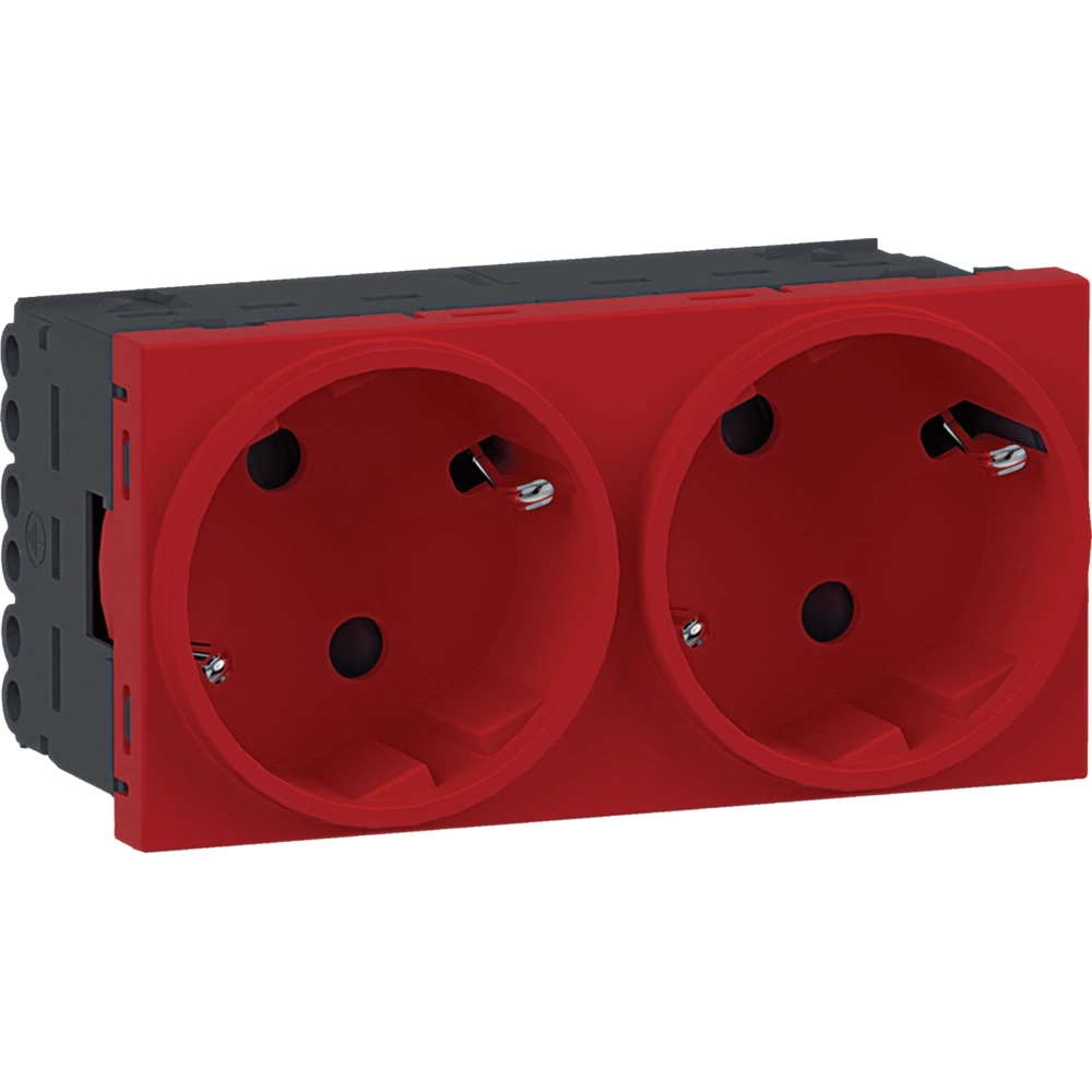 Hager Ecoline 45 Ecoline45 Contactdoos 2-voudig 45x45 66°, verkeersrood