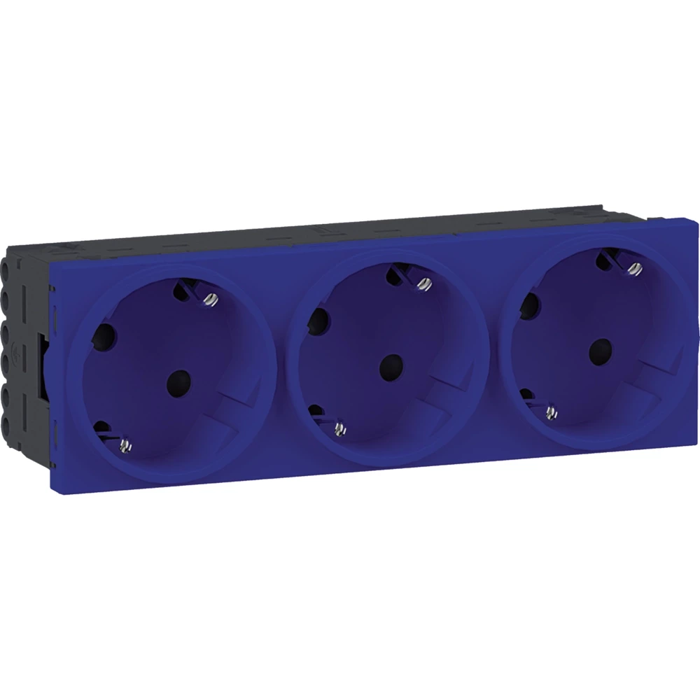 Hager Ecoline 45 Ecoline45 Contactdoos 3-voudig 45x45 33°, verkeersblauw
