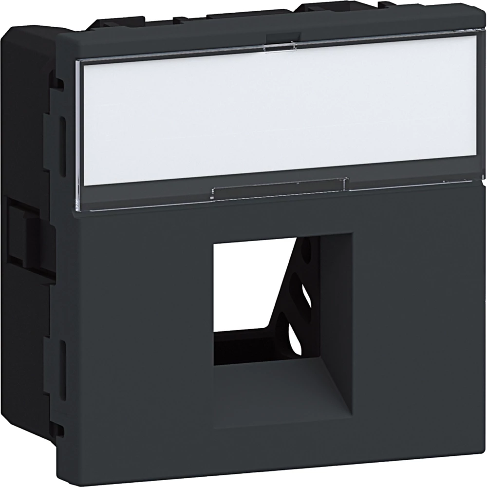 Hager Ecoline 45 Ecoline45 Inbouwset 1X RJ45 mod. jack type 01 45x45, grafietzwart
