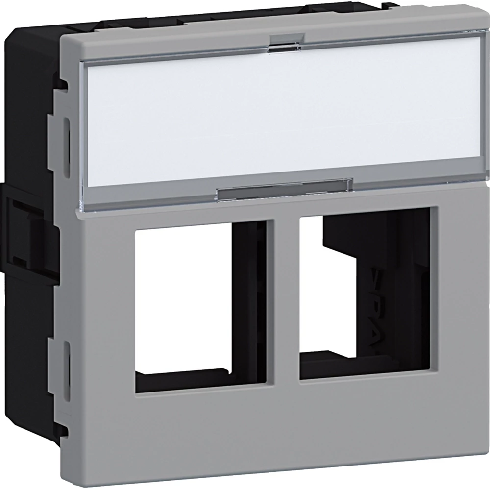 Hager Ecoline 45 Ecoline45 Inbouwset 2X multimedia type 01 45x45, alulook