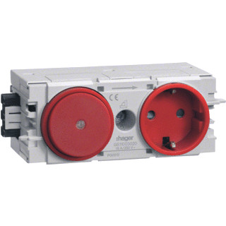 Hager Tehalit ecoline wandcontactdoos wandgoot ra wandgoot 16a 250V KV rood ip20