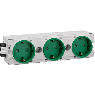 Hager Tehalit ecoline wandcontactdoos C-profiel ra wandgoot 16a 250V KV groen ip20