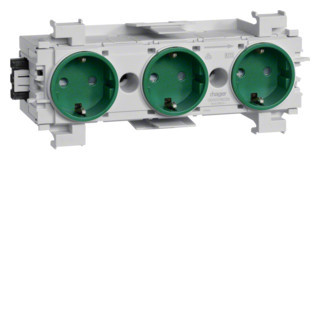 Hager Tehalit ecoline wandcontactdoos wandgoot ra wandgoot 16a 250V KV groen ip20
