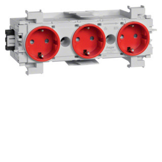 Hager Tehalit ecoline wandcontactdoos wandgoot ra wandgoot 16a 250V KV rood ip20