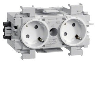 Hager Ecoline wandcontactdoos wandgoot ra 2V KV wit