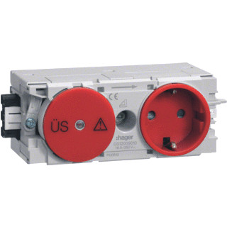 Hager Tehalit ecoline wandcontactdoos wandgoot ra wandgoot 16a 250V KV rood ip20