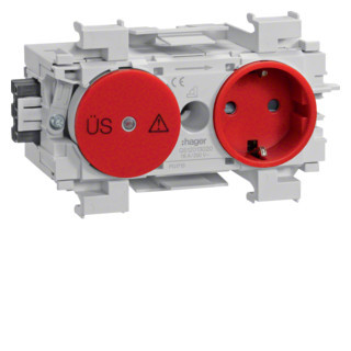 Hager Tehalit ecoline wandcontactdoos wandgoot ra wandgoot 16a 250V KV rood ip20