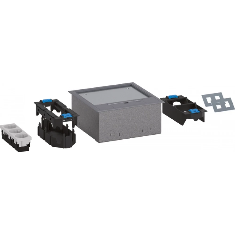 Hager electraplan Vloercontactdoos Set, installatiedoos/montagedoos/WCD Q06, grijs