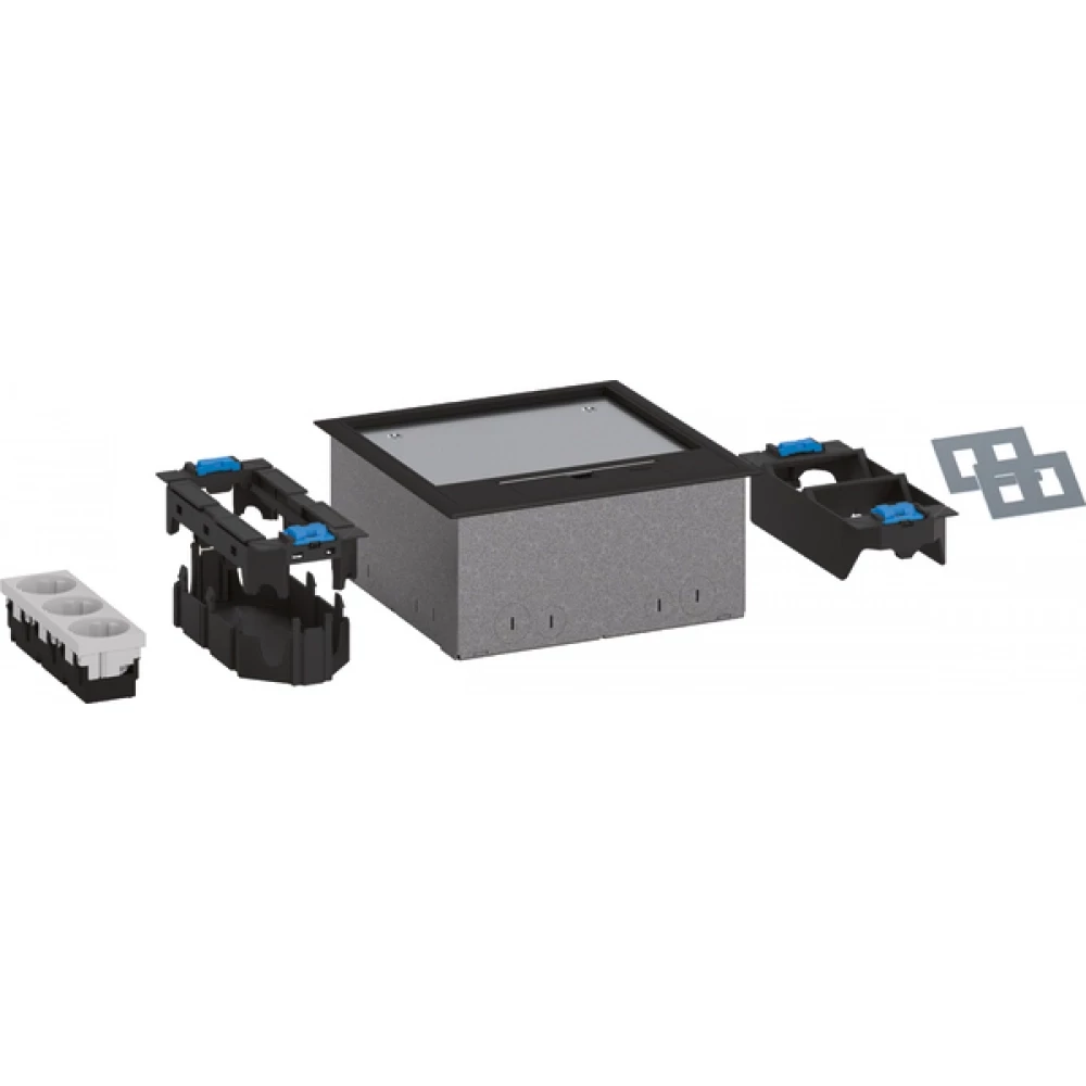 Hager electraplan Vloercontactdoos Set, installatiedoos/montagedoos/WCD Q06, zwart
