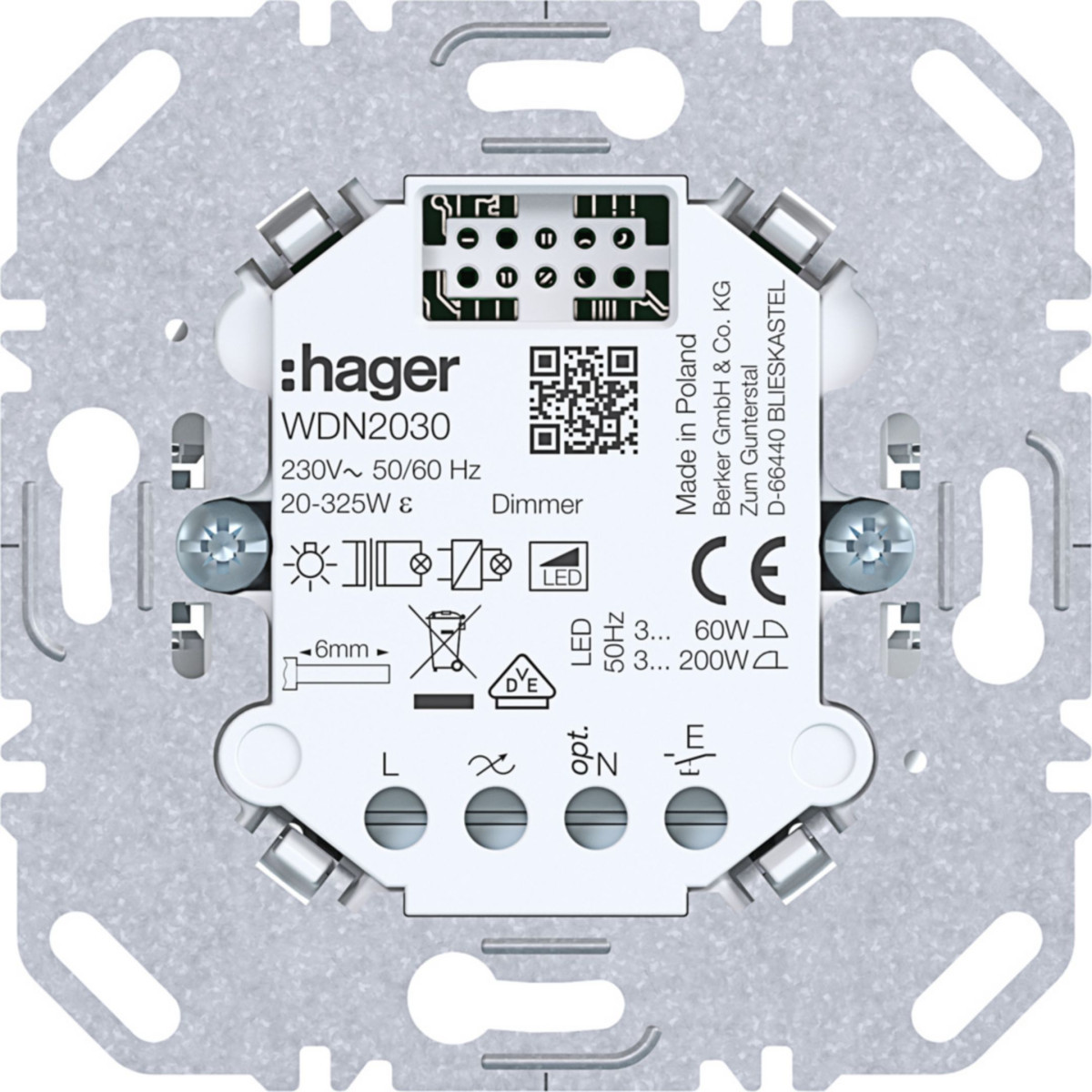Hager Elektronica Universele Dimmermodule, 1-voudig, A.X/C.X