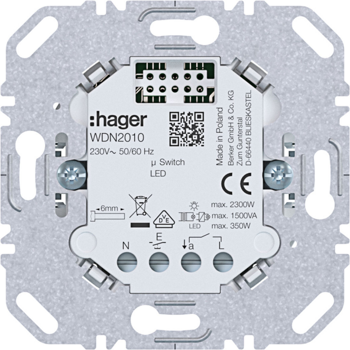 Hager Elektronica Universele Schakelmodule, 1-voudig, 10 P, A.X/C.X