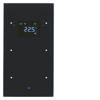 Hager Berker Glassensor 2-voudig met kamerthermostaat berker TS sensor glas, zwart