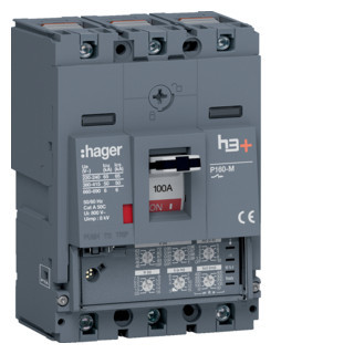Hager h3+ Vermogensautomaat H3+, P160 lsi 3P3D 100 A 50 ka, kooiklemmen Hager h3+ Vermogensautomaat H3+, P160 lsi 3P3D 100 A 50 ka, kooiklemmen