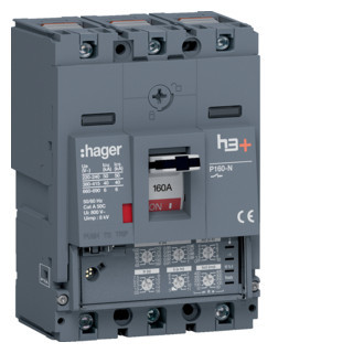 Hager h3+ Vermogensautomaat H3+, P160 lsi 3P3D 160 A 40 ka, kooiklemmen
