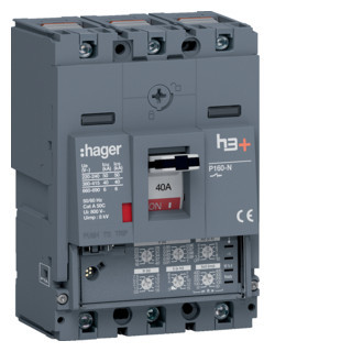 Hager h3+ Vermogensautomaat H3+, P160 lsi 3P3D 40 A 40 ka, kooiklemmen