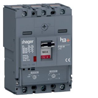 Hager h3+ Vermogensautomaat H3+, P160 TM 3P3D 160 A 50 ka, kooiklemmen