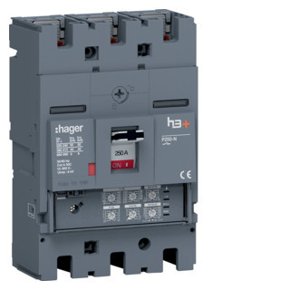 Hager h3+ Vermogensautomaat H3+, P250 lsi 3P3D 250 A 40 ka, boutaansluiting
