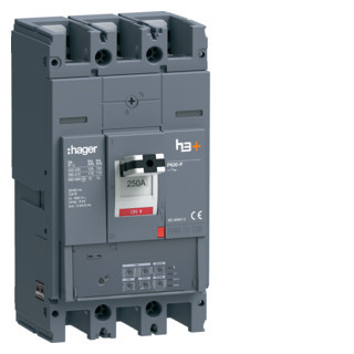 Hager h3+ Vermogensautomaat H3+, P630 lsi 3P3D 250 A 110 ka, boutaansluiting