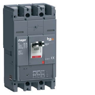 Hager h3+ Vermogensautomaat H3+, P630 lsi 3P3D 630 A 110 ka, boutaansluiting