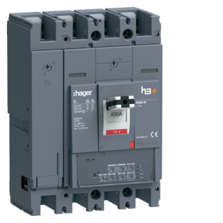 Hager h3+ Vermogensautomaat H3+, P630 lsi 4P4D N0-50-100% 400 A 40 ka, boutaansl