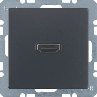 Berker Q.1 onderdeel/centraalplaat hdmi basiselement met centrale afdekplaat antraciet