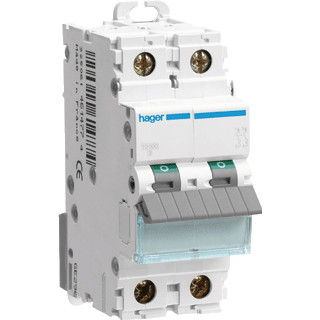 Hager NCN installatieautomaat C karakteristiek 1a 2P 2 beveiligd 2te