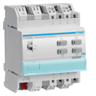 Hager KNX Schakel-/jaloezie-actor 4-voudig, 10 A