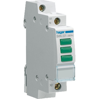 Hager Led signaalmodule 3X groen 230vac