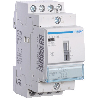 Hager Magneetschakelaar 16a met handbed 2 maak 2 verbrk geruisarm 24V ac