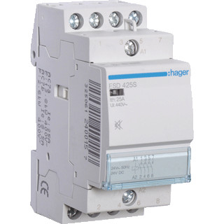 Hager Magneetschakelaar 25a 4 maak geruisarm 24V ac 50/60HZ