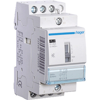 Hager Magneetschakelaar 25a met handbed.2 maak geruisarm 230V ac 50/60HZ