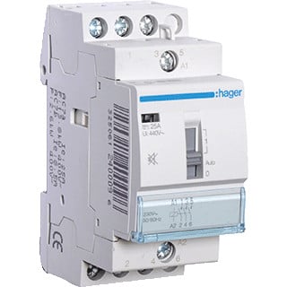 Hager Magneetschakelaar 25a met handbediening 2 maak geruisarm 24 V DC
