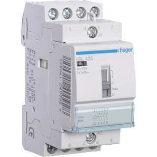 Hager Magneetschakelaar 25a met handbediening 4 maak 12 V ac 50HZ