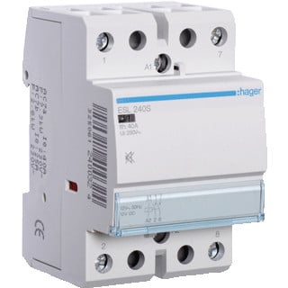 Hager Magneetschakelaar 40a 2 maak geruisarm 12V ac/DC 50HZ