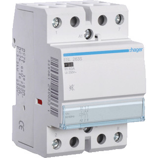 Hager Magneetschakelaar 63a 2 maak geruisarm 12V ac/DC 50HZ