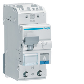Hager MCB Met vlamboog detectie afdd 1P+N 6ka B-20a 2M