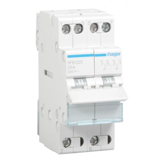 Hager Omschakelaar 2P 25 A I-0-ii com.onder