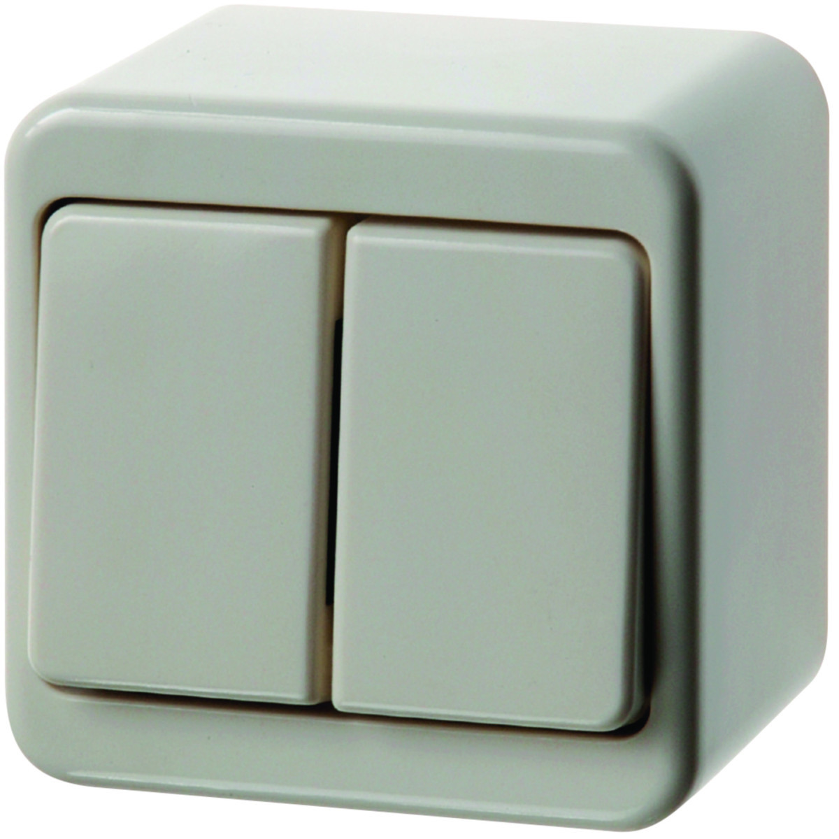 Hager Opbouw Dubbele Wisselschakelaar 10 ax, opbouwserie, polarwit