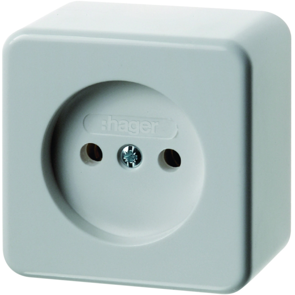 Hager Opbouw Wandcontactdoos Zonder aardcontact 1-voudig, schroefklemmen, opbouw, P