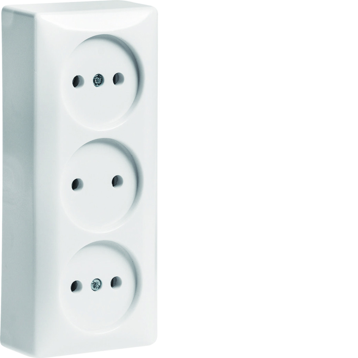 Hager Opbouw Wandcontactdoos Zonder aardcontact 3-voudig, schroefklemmen, opbouw, P