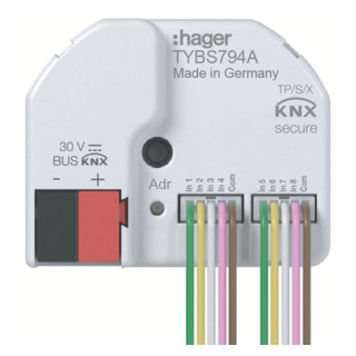 Hager Schakelaarinterface 4 ingangen + 4 led-uitgangen, KNX secure