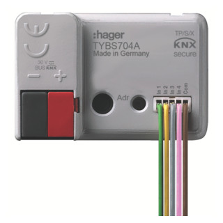 Hager Schakelaarinterface/Binaire ingang 4-voudig, KNX secure